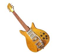 Custom 325 Electric Guitar Solid Wood Gold Pick Guard Big Tremolo Transparent Yellow