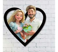 Custom 3D Cartoon Acrylic Photo Frame - Transforming Portrait Photos into Anime Style, Personalized Cartoon Decorative Artwork, Couple Portraits