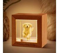 Custom 3D Crystal Photo Night Light - Personalized Crystal Ball with 3D Picture Engraving, LED Wood Base, Custom Photo Gift for Family, Pets, Birthdays & Valentine's Day (Style 3)