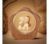 Custom 3D Crystal Photo Night Light - Personalized Crystal Ball with 3D Picture Engraving, LED Wood Base, Custom Photo Gift for Family, Pets, Birthdays & Valentine's Day (Style 5)