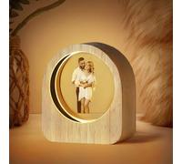 Custom 3D Crystal Photo Night Light - Personalized Glass Photo Ball with Customized 3D Picture Engraving, LED Light Wood Base, Unique Custom Gifts for Family, Pets, Birthday, Valentine's Day (Style 2)