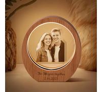 Custom 3D Crystal Photo Night Light - Personalized Glass Photo Ball with Customized 3D Picture Engraving, LED Light Wood Base, Unique Custom Gifts for Family, Pets, Birthday, Valentine's Day (Style 6)