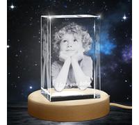 Custom 3D Crystal Photo, Personalized Gifts with 3D Laser Etched, Engraved Inside The Crystal Using Your Photo Customized Memorial Customized Gift for Women Men (Cuboid)
