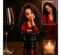 Custom 3D Figure Wine Stopper, 3D Mini Figurine Wine Bottle Stopper Gift | 3D Printed Resin Bottle Stopper with Personalised Photo Cartoon Figure, Keepsake Gift for Dad, and Wine Lovers.