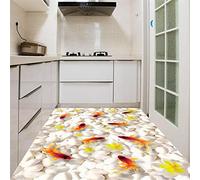 Custom 3D Floor Mural Wallpaper Swimming Goldfish PVC Self-Adhesive Waterproof Living Room Bathroom 3D Flooring-300cmX210cm