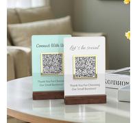Custom 3D Mini QR Code Sign for Business Personalized Scannable Let's Be Social Media Sign Scan to Pay Payment Display Signs Acrylic Instagram Facebook Venmo Cashapp Zelle Plaque Stand Beauty (Clear)