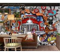 Custom 3D Mural Wallpaper Brick Wall Car Graffitibackground Wall Mural Home Décor Papel De Parede Home Décor Tapety Art-150X105Cm