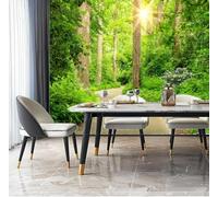 Custom 3D Mural Wallpaper Sunlit Forest Path with Greenerybackground Wall Mural Home Décor Papel De Parede Home Décor Tapety Art-350X256Cm