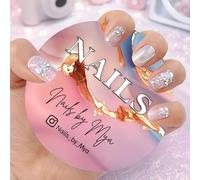 Custom 3D Nail Picture Props, Personalized Name/Text Nail Tech Decor, Acrylic Nailfie Disk with Social Media, Nail-Artist Display Plate(Color 9)