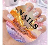 Custom 3D Nail Picture Props, Personalized Name/Text Nail Tech Decor, Acrylic Nailfie Disk with Social Media, Nail-Artist Display Plate(Color 6)