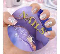 Custom 3D Nail Picture Props, Personalized Name/Text Nail Tech Decor, Acrylic Nailfie Disk with Social Media, Nail-Artist Display Plate(Color 10)