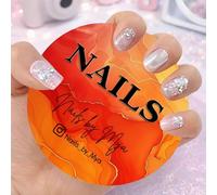 Custom 3D Nail Picture Props, Personalized Name/Text Nail Tech Decor, Acrylic Nailfie Disk with Social Media, Nail-Artist Display Plate(Color 8)