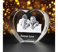 Custom 3D Photo Engraved Crystal Gift, Personalized 3D Crystal Engraved Photo, Custom Picture Frame Memorial Gifts for Her, Him, Mom, Dad, Birthday, Wedding, Memorial, Mother's Day, Christmas