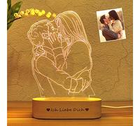 Custom 3D Photo LED Lamp - Night Light with Text, Perfect for Kids, Wedding, Birthday & Christmas Gifts (Photo of Two People)