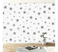 Custom 3D Photo Wallpaper 150 x 105 cm, Minimalist Five Pointed Star Pattern Wall Mural Photo Wallpaper Poster Living Room Bedroom Tv Background Wall Home Decoration, Grey