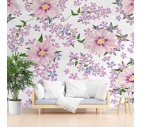 Custom 3D Photo Wallpaper Dreamlike Hibiscus Plants Wall Mural Large Wall Paper Plant Floral Purple Poster Living Room Bedroom Tv Background Home Decoration 500x317cm(W x H) Feature Wallpaper