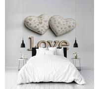Custom 3D Photo Wallpaper Minimalist Love Wall Mural Large Wall Paper Gold Foil Geometric Hearts Poster Living Room Bedroom Tv Background Home Decoration 500x280cm(W x H) Feature Wallpaper
