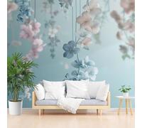 Custom 3D Photo Wallpaper Nature Vines Floral Wall Mural Large Wall Paper Blue Floral Poster Living Room Bedroom Tv Background Home Decoration 200x140cm(W x H) Feature Wallpaper