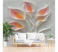 Custom 3D Photo Wallpaper Painted 3D Floral Wall Mural Large Wall Paper Cream Floral Poster Living Room Bedroom Tv Background Home Decoration 300x210cm(W x H) Feature Wallpaper