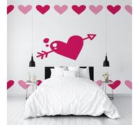 Custom 3D Photo Wallpaper Painted Arrow Through The Heart Red Wall Mural Large Wall Paper Geometric Love Poster Living Room Bedroom Tv Background Home Decoration 350x256cm(W x H) Feature Wallpaper
