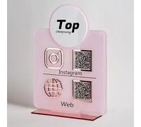 Custom 3D QR Code Sign Personalized Acrylic Scan to Pay Cashapp Payment Venmo Instagram Facebook Sign PayPal CashApp Social Media Signs Icon Twitter Shop Review Plaque Beauty Hairdressers Signs