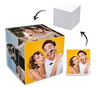 Custom 3D Rotatable Photo Cube with 6 Pictures - Personalised Gifts for Kids, Father, Mother, Girlfriend, Boyfriend