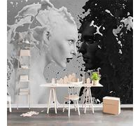 Custom 3D Wall Murals Wallpaper Black White Milk Lovers Art Wall Painting Non-Woven Wallpaper for Living Room Bedroom Fresco 300Cm(W)×210Cm(H)