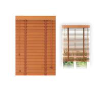 Custom 50mm Solid Wood Venetian Blinds for Windows & Doors Horizontal Shades for Indoor/Outdoor Brownish Yellow Fits W 25160cm x H 60280cm Blackout Options