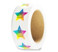 Custom 50mm Star Stickers - Personalised Business Labels - Upload Your Own Design - Waterproof Vinyl Stickers - Supplied on Rolls (5000)