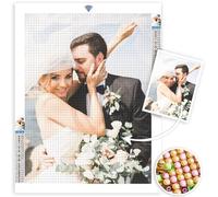 Custom 5D Diamond Painting Kits, DIY Personalized Photo Custom Your Own Picture, Diamond Painting Pictures Kits, Personalised Diamond Art,Gifts for Home Decor，Round Diamond 19.7x19.7inch/50x50cm