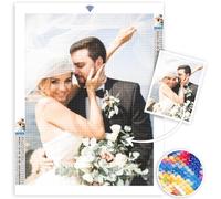 Custom 5D Diamond Painting Kits, DIY Personalized Photo Custom Your Own Picture, Diamond Painting Pictures Kits, Personalised Diamond Art,Gifts for Home Decor，Square Diamond 11.8x15.8inch/30x40cm