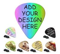 Custom 6-pack Guitar Picks, Personalised Guitar Pick Add Your Own Design Photo Text 0.46mm / 0.71mm / 0.96mm Thin, Medium, Heavy for Electric Guitar Bass