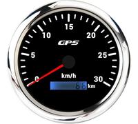Custom 7 Color LED Universal 110MM GPS Speedometer Gauge 60/80/120/200KMH 80MPH Speed Meter For Motorcycle Marine Boat Car(Customized 30kmh BN)
