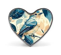 Custom A Beautiful Bird Lapel Pin Aluminum Alloy Button Badge Personalized Heart Exquisite Brooch Classic Mini Pin for Backpacks Hat Suit Jacket Decoration