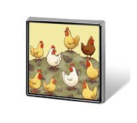 Custom A Brood of Chickens Lapel Pin Aluminum Alloy Button Badge Personalized Exquisite Brooch Classic Mini Pin 0.7" X 0.7" Inch for Backpacks Hat Suit Jacket Clothing Decoration