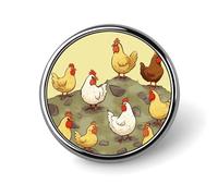 Custom A Brood of Chickens Lapel Pin Aluminum Alloy Button Badge Personalized Exquisite Brooch Classic Mini Pin 1 Inch for Backpacks Hat Suit Jacket Clothing Decoration