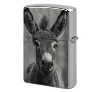 Custom A Donkey Pattern Lighter Case Personalized Metal Lighter Cover Holder Reusable Shockproof Protective Lighters Without Insert Gift for Men Women Dad Husband