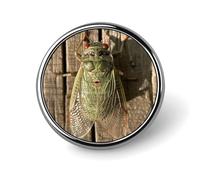 Custom A Green Cicada Lapel Pin Aluminum Alloy Button Badge Personalized Exquisite Brooch Classic Mini Pin 1 Inch for Backpacks Hat Suit Jacket Clothing Decoration