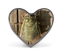 Custom A Green Cicada Lapel Pin Aluminum Alloy Button Badge Personalized Heart Exquisite Brooch Classic Mini Pin for Backpacks Hat Suit Jacket Decoration
