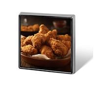 Custom A Plate Of Fried Chicken Lapel Pin Aluminum Alloy Button Badge Personalized Exquisite Brooch Classic Mini Pin 0.7" X 0.7" Inch for Backpacks Hat Suit Jacket Clothing Decoration
