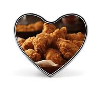 Custom A Plate Of Fried Chicken Lapel Pin Aluminum Alloy Button Badge Personalized Heart Exquisite Brooch Classic Mini Pin for Backpacks Hat Suit Jacket Decoration