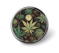 Custom A Puff In Time Weed Marijuana Lapel Pin Aluminum Alloy Button Badge Personalized Exquisite Brooch Classic Mini Pin 1 Inch for Backpacks Hat Suit Jacket Clothing Decoration