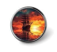 Custom A Sailing Boat on The Water Lapel Pin Aluminum Alloy Button Badge Personalized Exquisite Brooch Classic Mini Pin 1 Inch for Backpacks Hat Suit Jacket Clothing Decoration