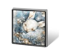 Custom A Sleeping Rabbit Lapel Pin Aluminum Alloy Button Badge Personalized Exquisite Brooch Classic Mini Pin 0.7" X 0.7" Inch for Backpacks Hat Suit Jacket Clothing Decoration