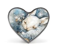 Custom A Sleeping Rabbit Lapel Pin Aluminum Alloy Button Badge Personalized Heart Exquisite Brooch Classic Mini Pin for Backpacks Hat Suit Jacket Decoration
