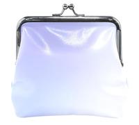 Custom Abstract Blurred Purple Blue Gradient Leather Coin Purse Women Cute Kiss Lock Change Pouch Wallet, Abstract blurred purple blue gradient, Classic, Abstract blurred purple blue gradient, Classic
