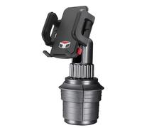 Custom Accessories Tuff Tech Cup Holder Universal Car Mount Phone Holder with Adjustable Base and Holder for -iPhone, Samsung, LG, Moto, Huawei, Smartphones, Black