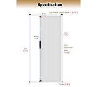Custom Accordion Door - White Cellular Fabric & Aluminum Frame No-Drill Sliding Room Divider Temporary Cupboard Gate Space-Saving Folding Partition Versatile Home Decor