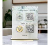 Custom Acrylic 3D Multi QR Code Sign Personalized Cashapp Venmo Instagram Facebook Social Media Business Scan to Pay Payment Sign Salon Beauty Hairdressers Beautician Plaque