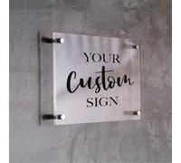 Custom Acrylic Business Sign,Personalized House Number Sign,Custom Logo Sign,Office Wall Decor,Business Decor,Business Gift,Storefont Logo Sign Plaques (Transparent,30x20cm)